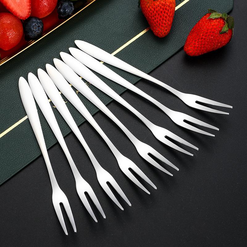 Home Restaurant Western Food Stainless Steel Creative Fruit Fork Ice Cream Fork Small Fork Cake Stainless Steel Fork Batch - Image 1