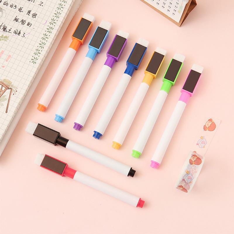 Supply color plastic shell with magnetic black ink pen head with vent can be erased and easy to erase whiteboard pen