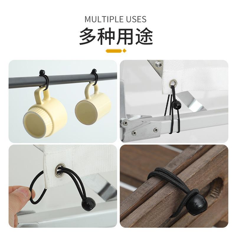 Elastic Ball Head Black Strap Camping Style Outdoor Elastic Trampoline Strap Tent Fixing Rope Source Factory thumbnail 3