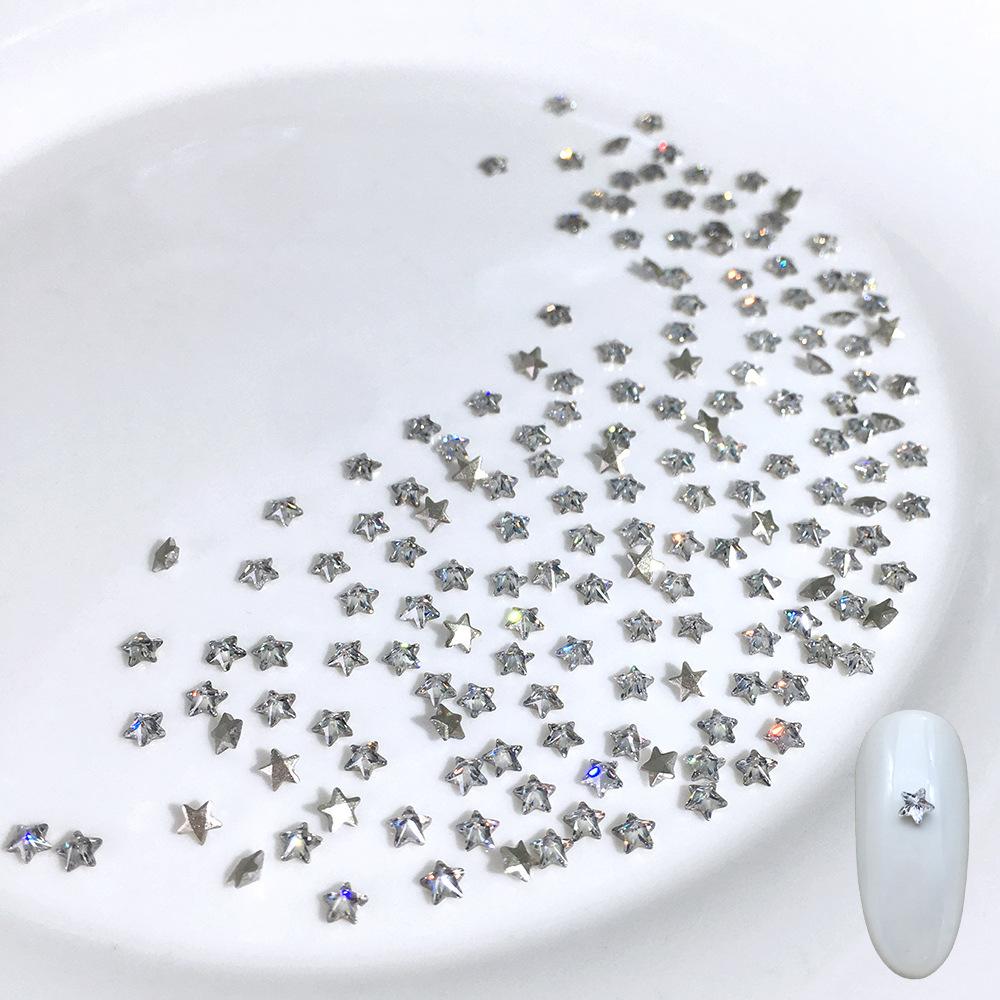 White flat bottom inverted zircon [3*3mm five-pointed star]]