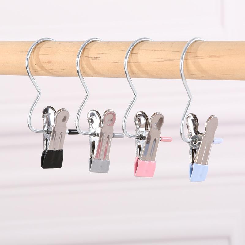 Stainless steel hanger clip multi-functional hook seamless pants hook hat 3-word clip socks clip hook windproof hook