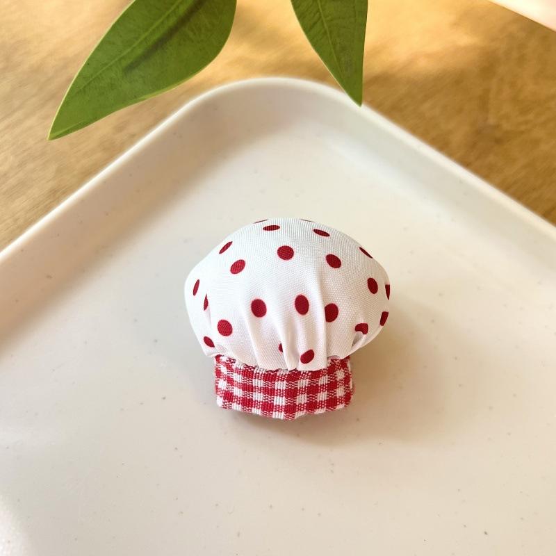 Red polka dot chef hat