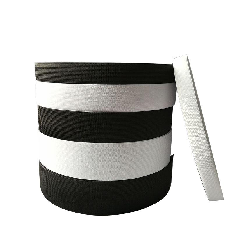 Black and white thick high elastic crocheted elastic band rubber root spot flat width elastic knitted pants belt wholesale thumbnail 5