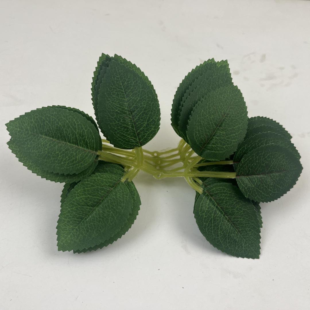 Silk screen large six leaf rose leaf red line