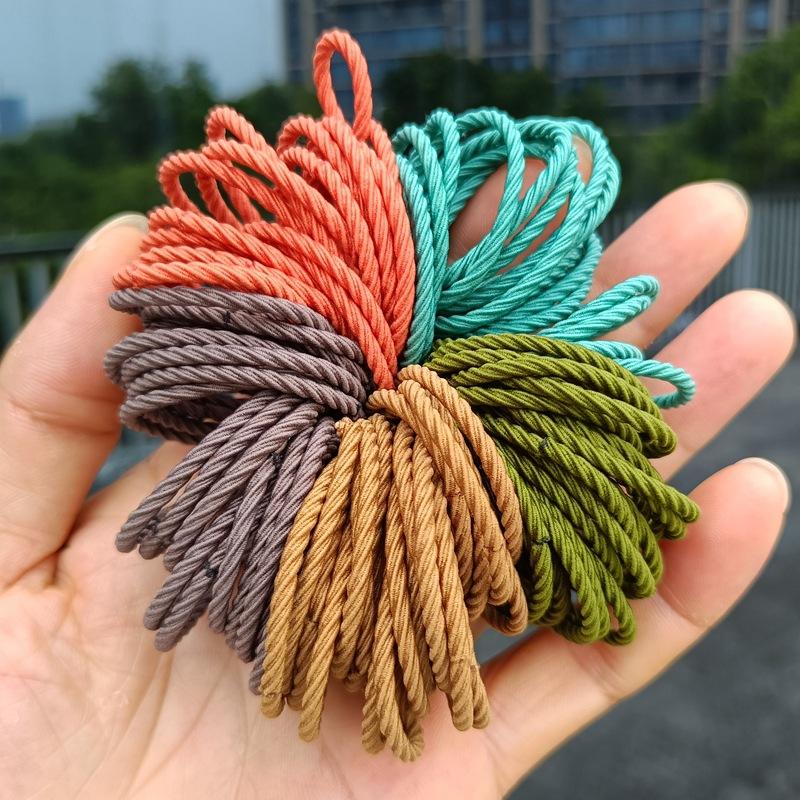 Korean Style Simple Ins Style Hair Ring High Elastic Thin Viscose Seamless Thread Rubber Band Leather Sleeve Thread Spring Color thumbnail 2