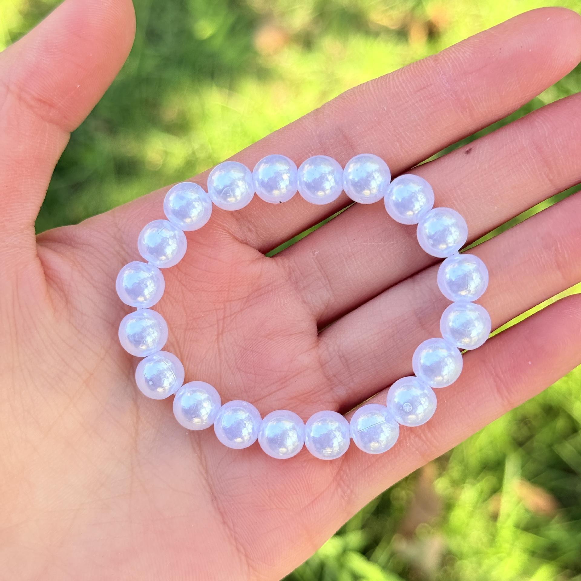 8mm pure white plastic pearl bracelet [default 20 pieces]