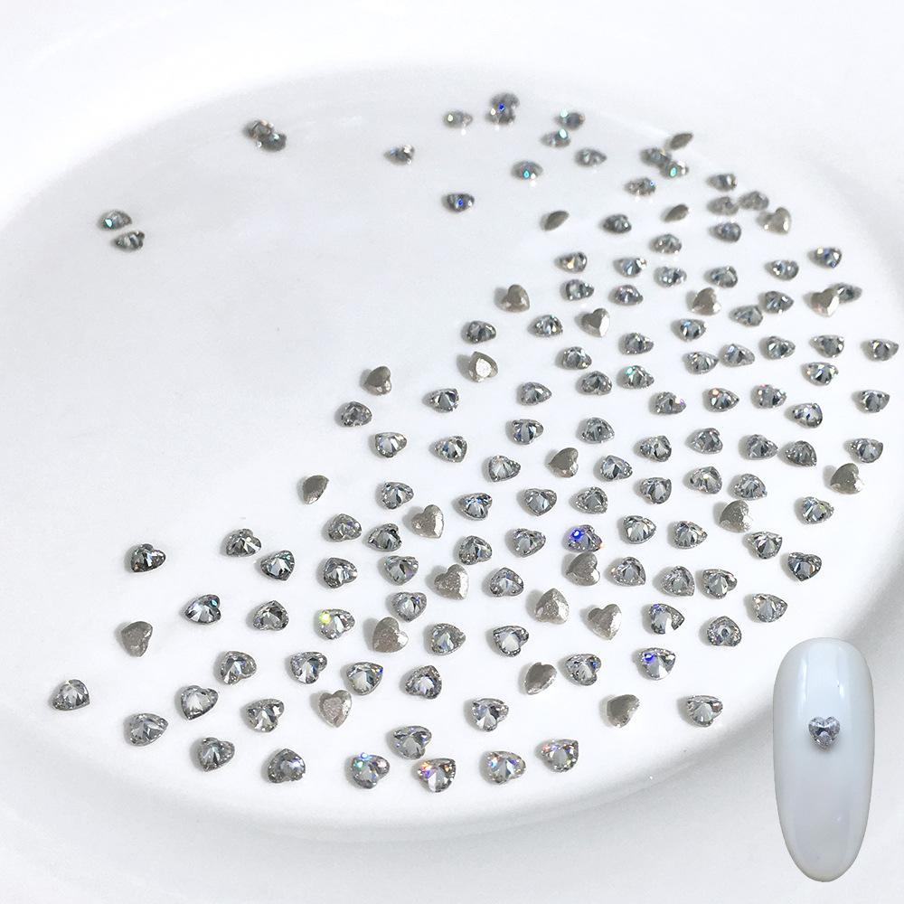 White flat bottom inverted zircon [3*3mm peach heart]]