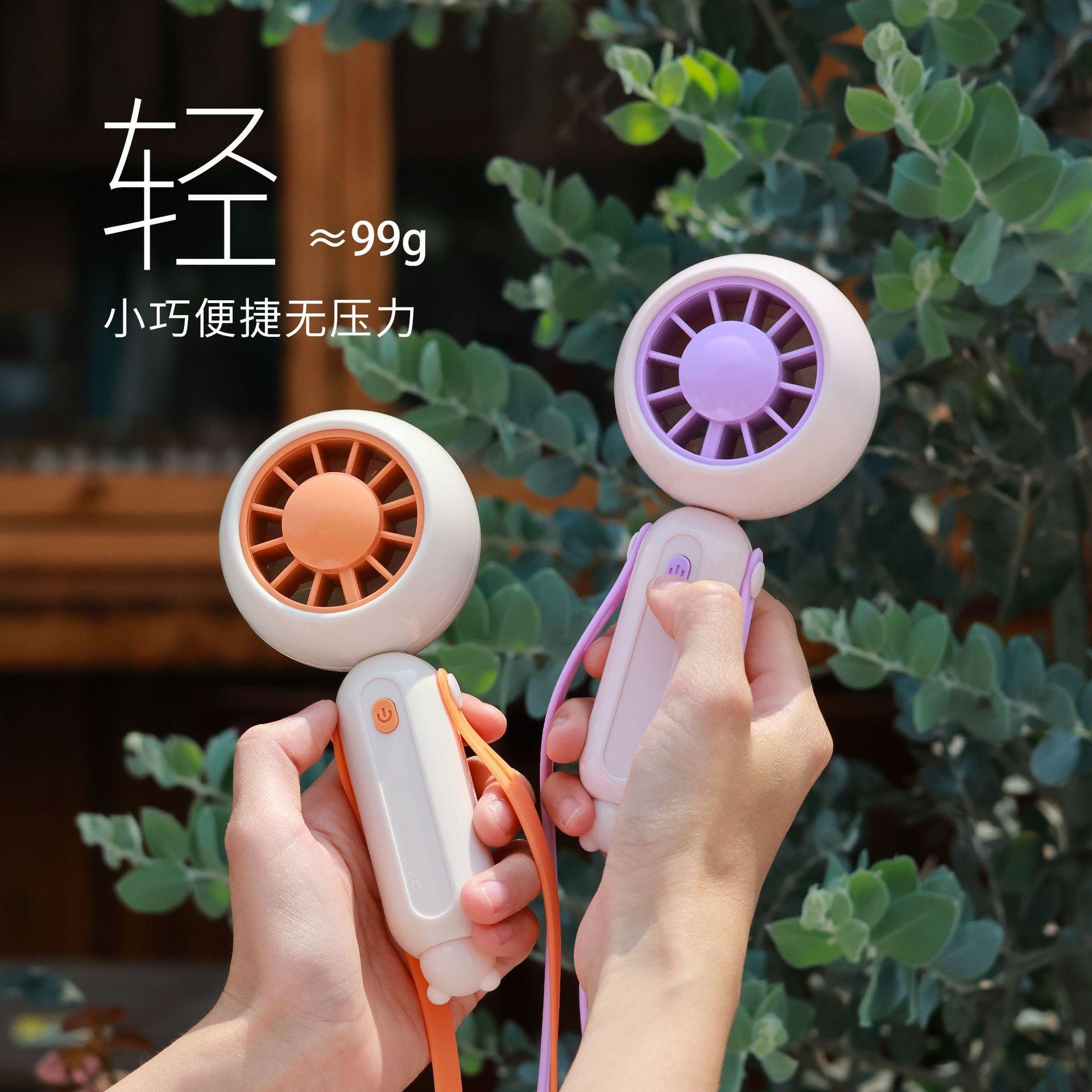 Piano Paint Handheld Hanging Neck Fan Outdoor Summer Gift USB Charging Foldableing Small Fan Concert Starlight Lamp