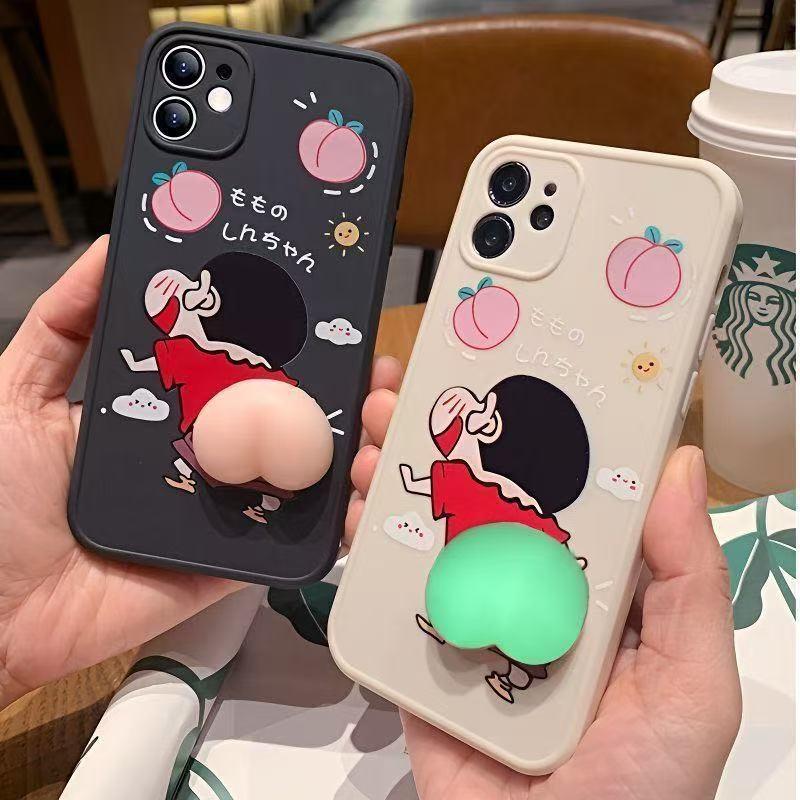 3D Stereo Soft Cute Little New Butt Pinch Decompression Vent Butt Sticker Painting Car Anti-Collision Mobile Phone Case Accessories thumbnail 3