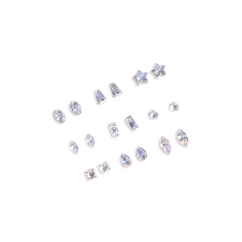 Super Flash White Mini Inverted Edge Zircon Special-Shaped Flats Bottom Diamond DIY Wearable Nail Jewelry Accessories Nail Jewelry Wholesale thumbnail 5