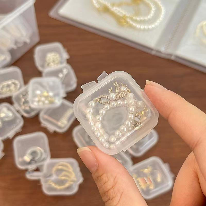 Transparent plastic jewelry box small box small pill box ear studs storage box ring jewelry box mobile phone card storage box ear thumbnail 4