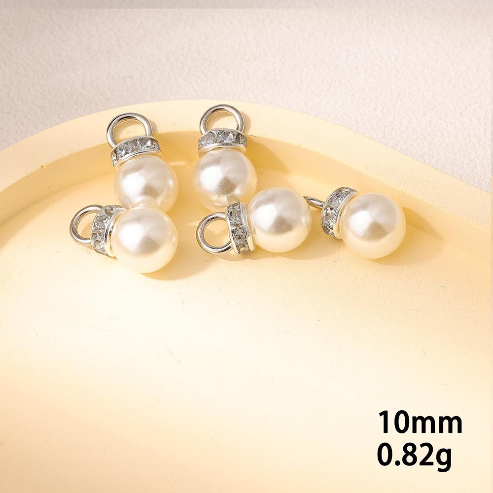 Rice white silver circle / 8mm