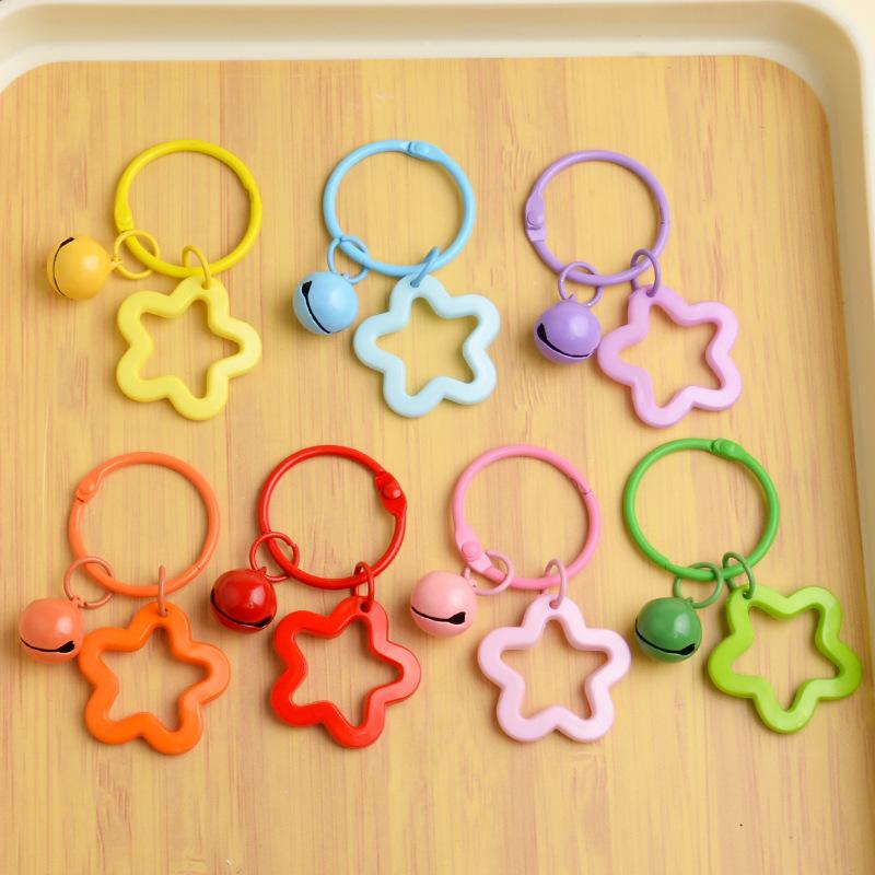 [Mixed] colorful five-pointed star + card ring + 14mm Bell