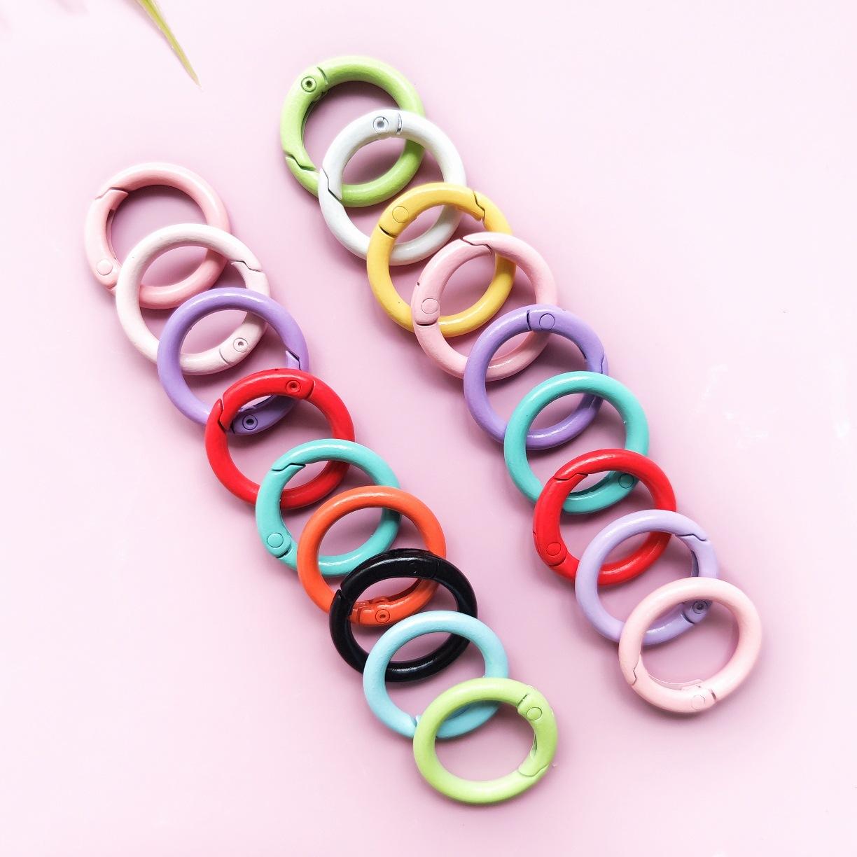 24mm Colorful Spring Buckle Candy Colorful Spring Ring Key Chain Accessories DIY Accessories Painted Open Ring Ring Buckle thumbnail 4