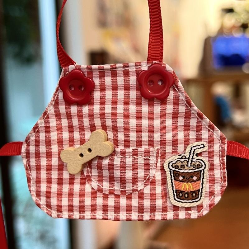 Coke cup red plaid apron