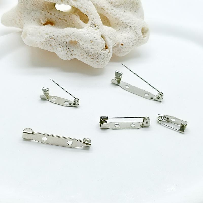 Metal white k ordinary pin iron perforated brooch DIY accessories multi-specification sticky clothing waist buckle thumbnail 3