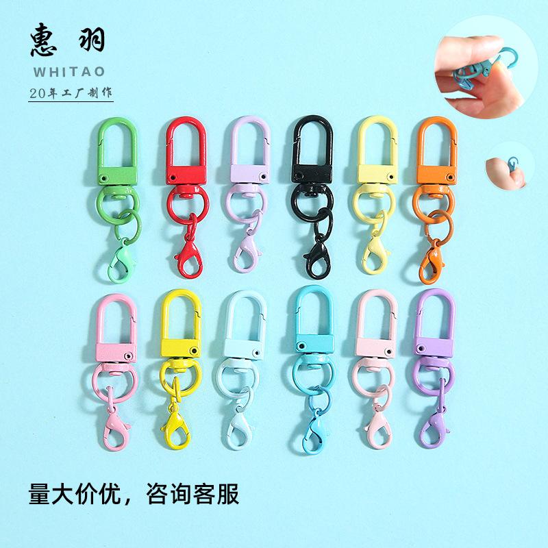 Creative Candy Color Paint Rotating Door Buckle Hanging 14mm Lobster Buckle Small Hook Key Door Buckle Pendant Keychain
