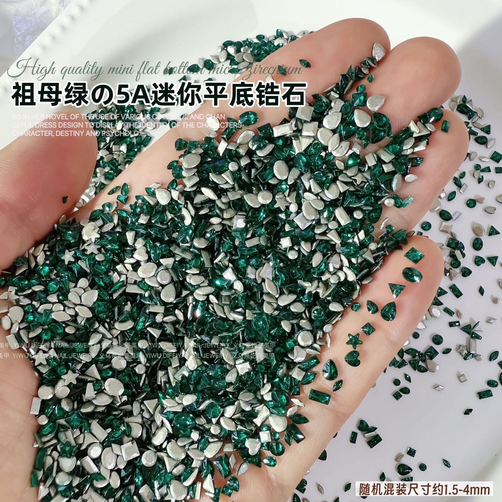 Emerald flat bottom beveled zircon mixed