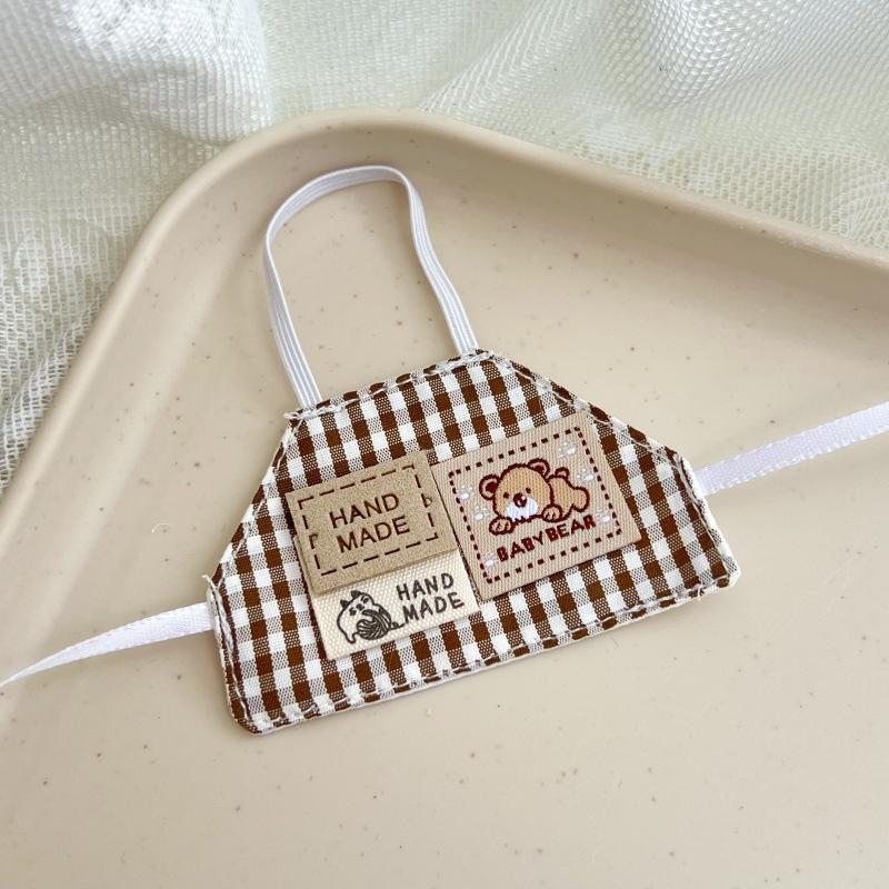 Brown animal checkered apron