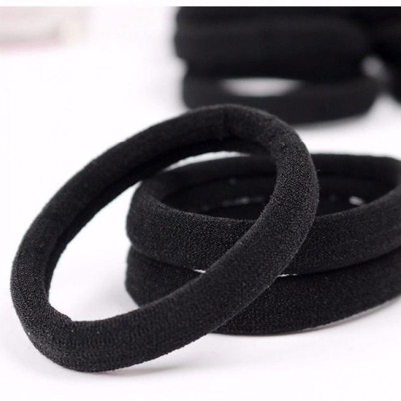 Basic 4Cm5Cm Base Adult Black Towel Ring High Elastic Ponytail Hair Tie Girls Elegant Headband