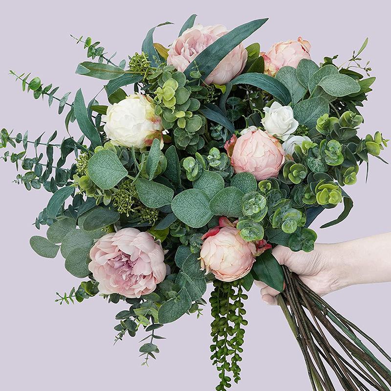 simulation eucalyptus cuttings cross-border short branch eucalyptus diy decoration with fruit leaves artificial green plant artificial flower thumbnail 4