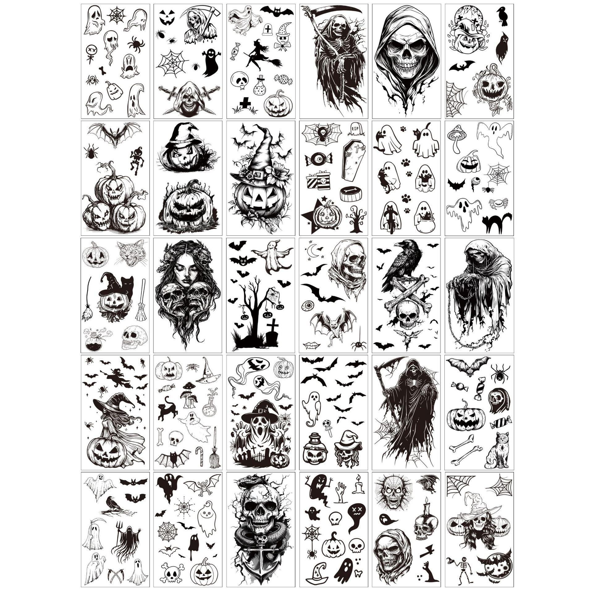 5.7*9.7cm (quantity: 30 for a set) / Tc-black and white halloween package set of 30 photos
