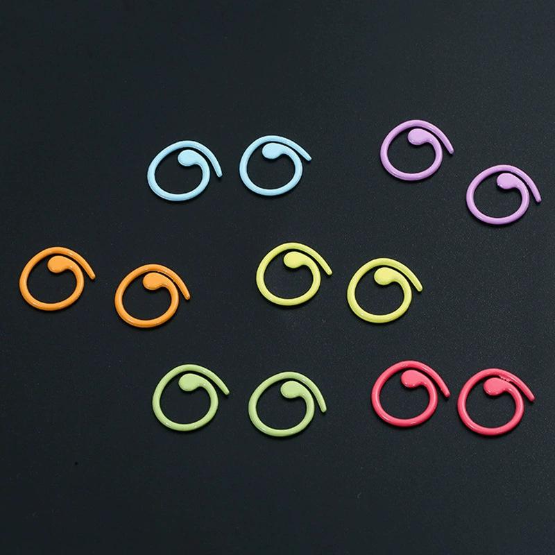 Metal Paint Colorful Mark Buckle Knitting Tool Spiral Mark Buckle Hook Ring Stick Needle Positioning DIY Comma Buckle