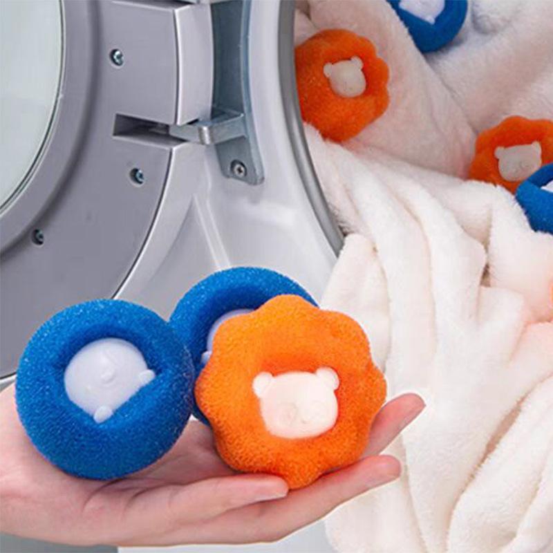 Washing Machine Sponge Cleaning Ball Sticky Hair Decontamination Laundry Anti-winding Sponge Washing Ball Bear Cleaning Laundry Ball