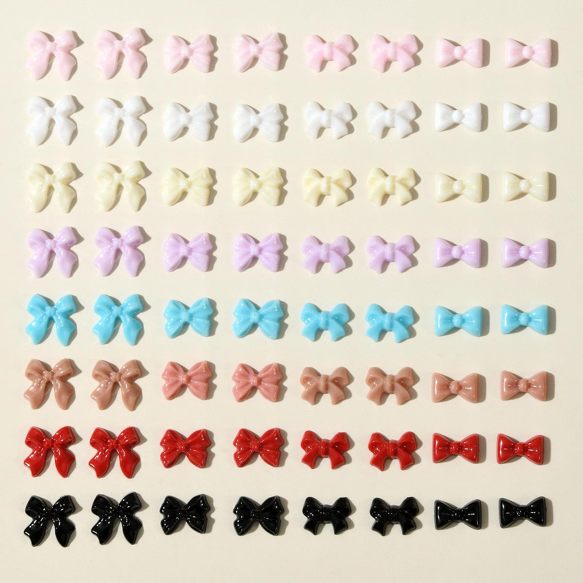 No burr blemish exquisite bow nail accessories girl three-dimensional color bow tie bow resin accessories