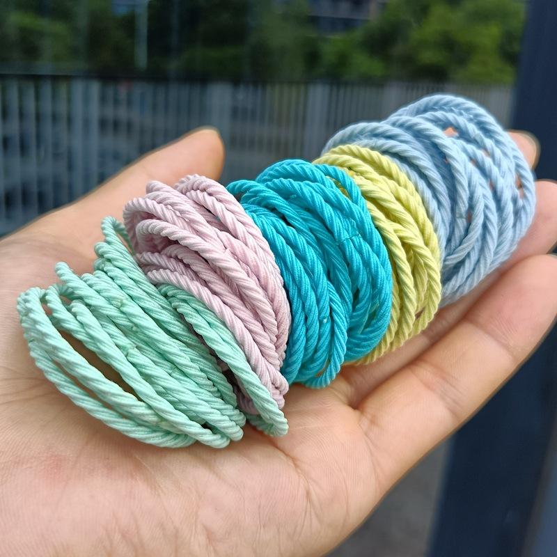 Korean Style Simple Ins Style Hair Ring High Elastic Thin Viscose Seamless Thread Rubber Band Leather Sleeve Thread Spring Color thumbnail 3