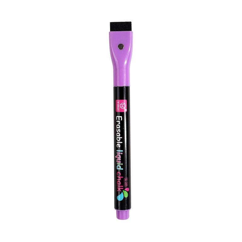 round head / G-20# Erasable Liquid Ink Black Rod with Magnetic Band Brush-Purple