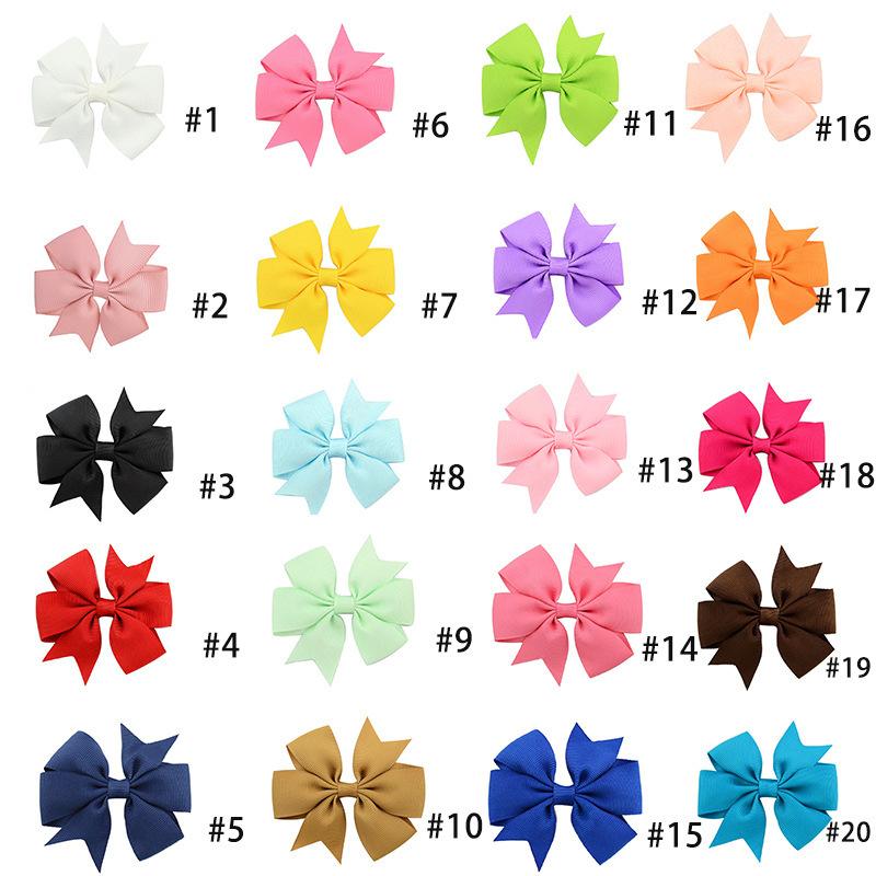 Cross-Border Amazon Foreign Trade Handmade Baby V-Shaped Swallowtail Hexagonal Knot Satin Ribbon Bow Hairpin Hair Accessory Children's Headwear