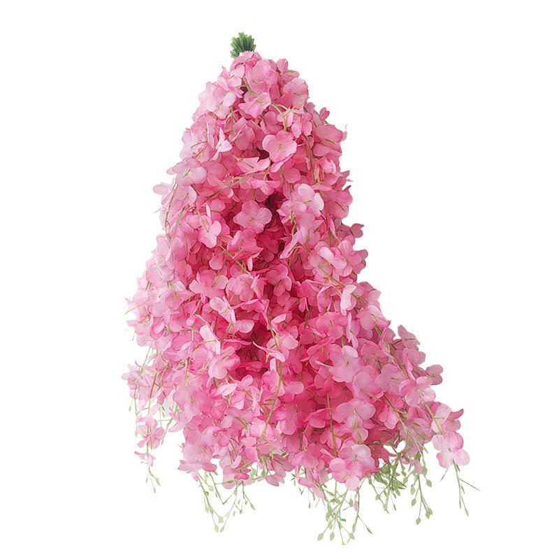 Simulated Wisteria Flower Violet Interior Decoration Balcony Living Room Wedding Decoration Plastic Decorative Fake Flower Ceiling Rattan thumbnail 4