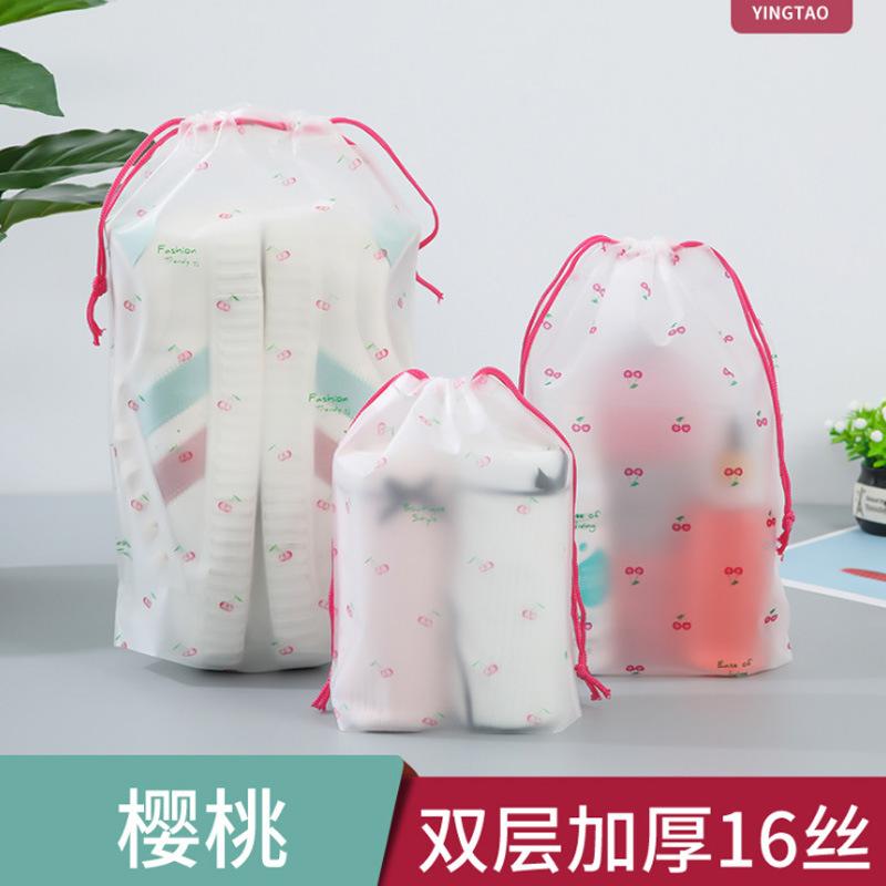 Manufacturer Customized Clothing Packaging Bag Transparent Clothing Drawstring Bag Self-Sealing Storage Dustproof Plastic Bag Printed Logo thumbnail 2