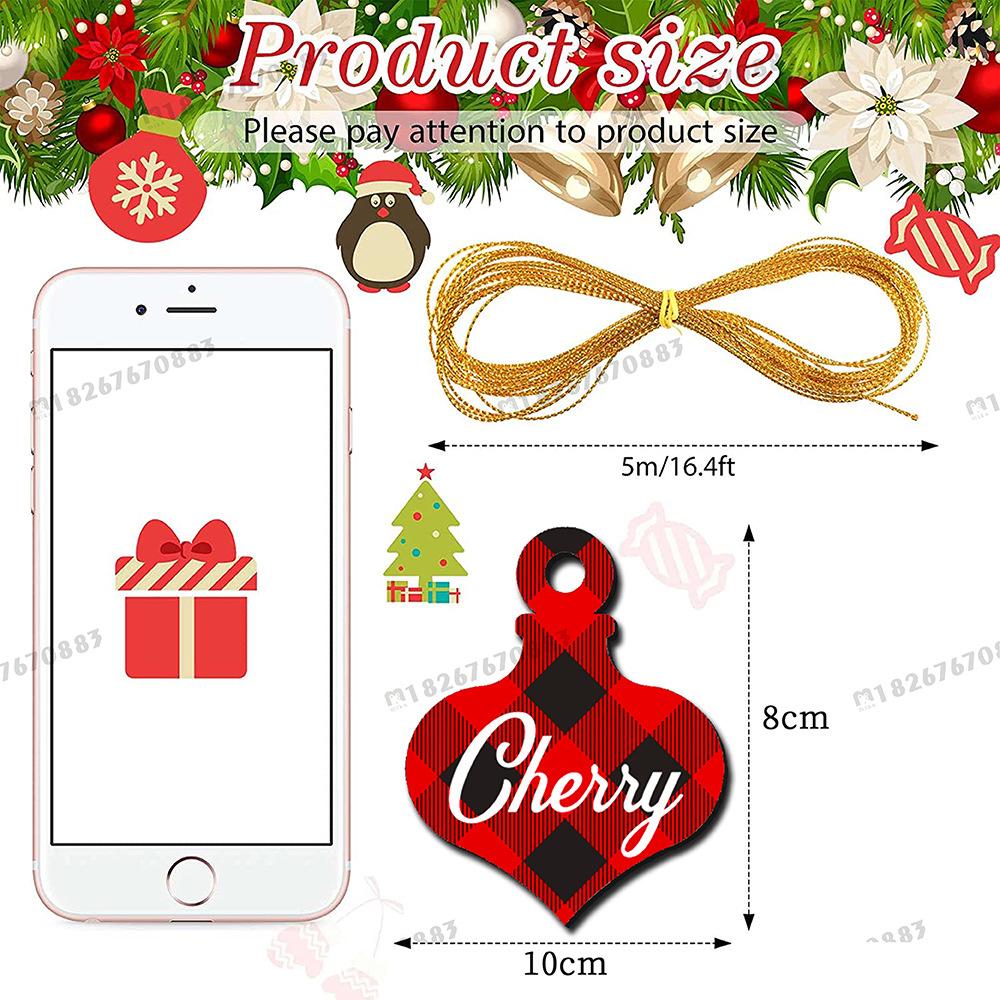 Mika Christmas Decorative Wood Chips Wooden Christmas Tree Decoration Accessories Cross-border Home Christmas Creative Pendant thumbnail 2