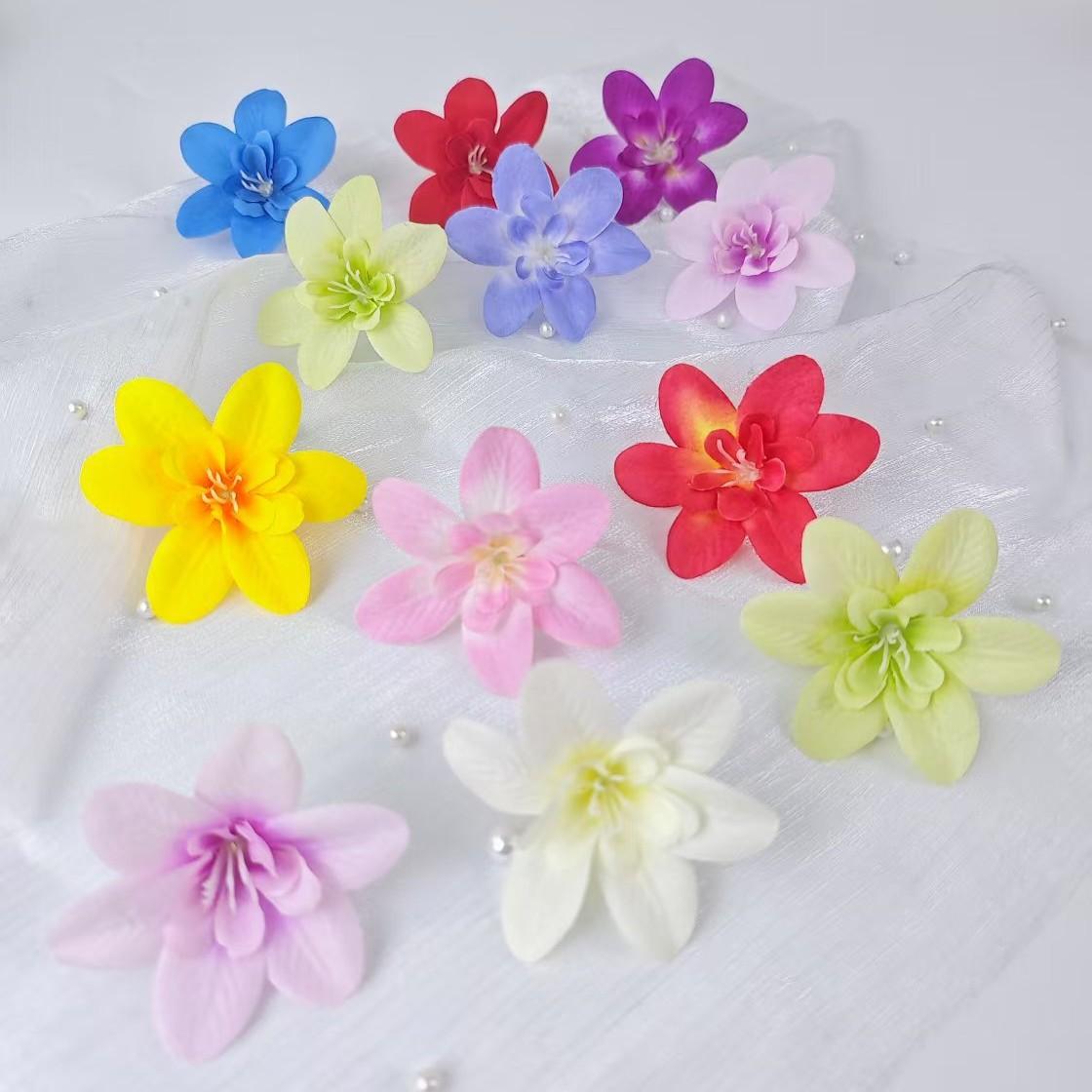 Factory Direct Sales Simulated Orchid Head Wrist Flower Bridal Garland Making Catering Presentation Orchid String Gift Box with Flowers