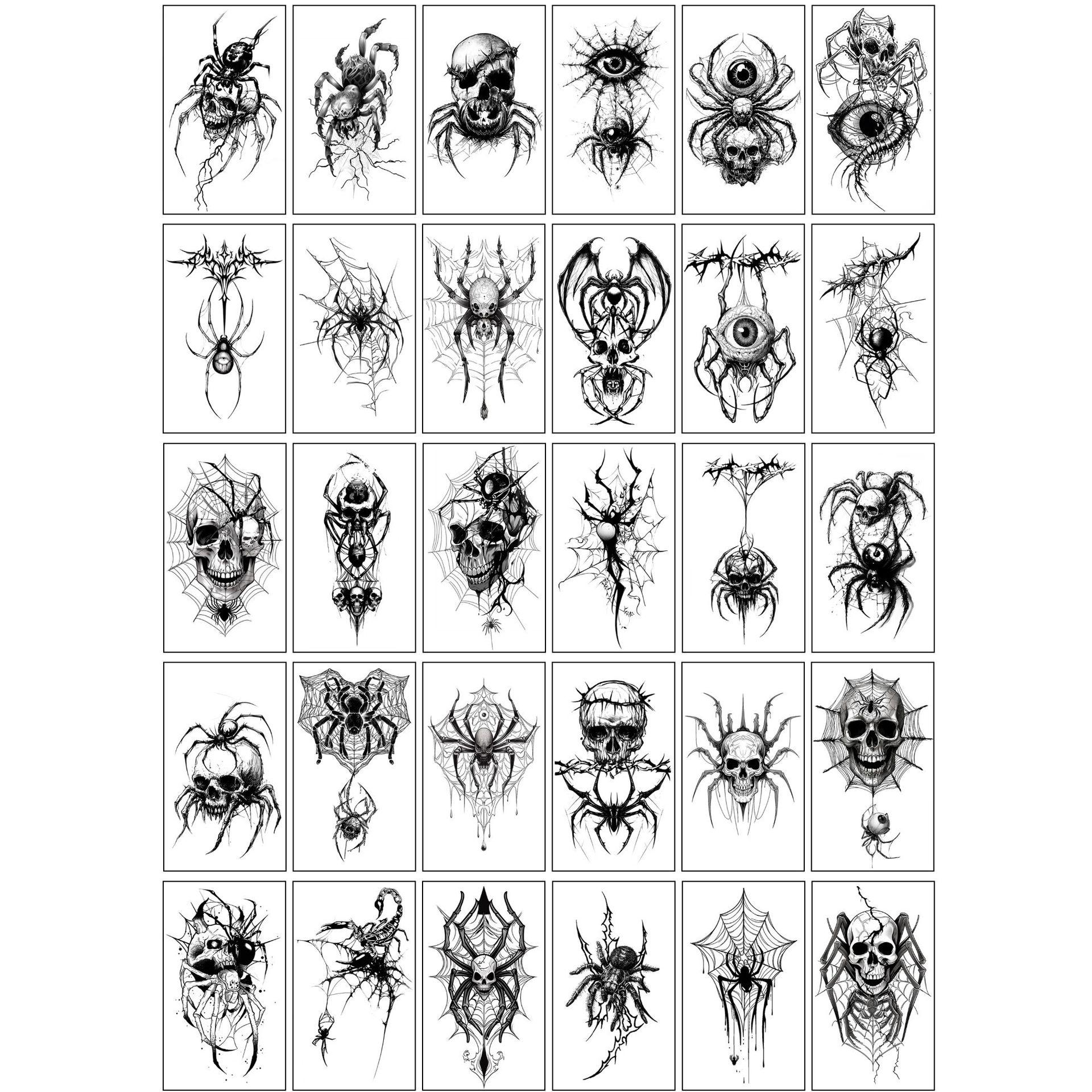 5.7*9.7cm (quantity: 30 for a set) / Tc-halloween skull spider set of 30 pieces