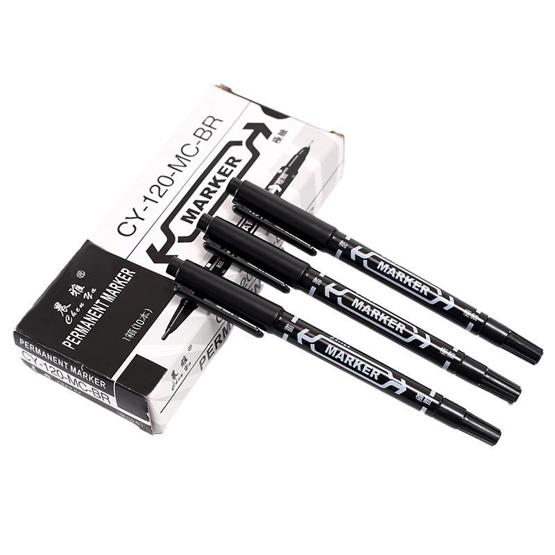 Small double-headed marker oily 120 black quick-drying marker large capacity art painting Gouxianbi wholesale thumbnail 5