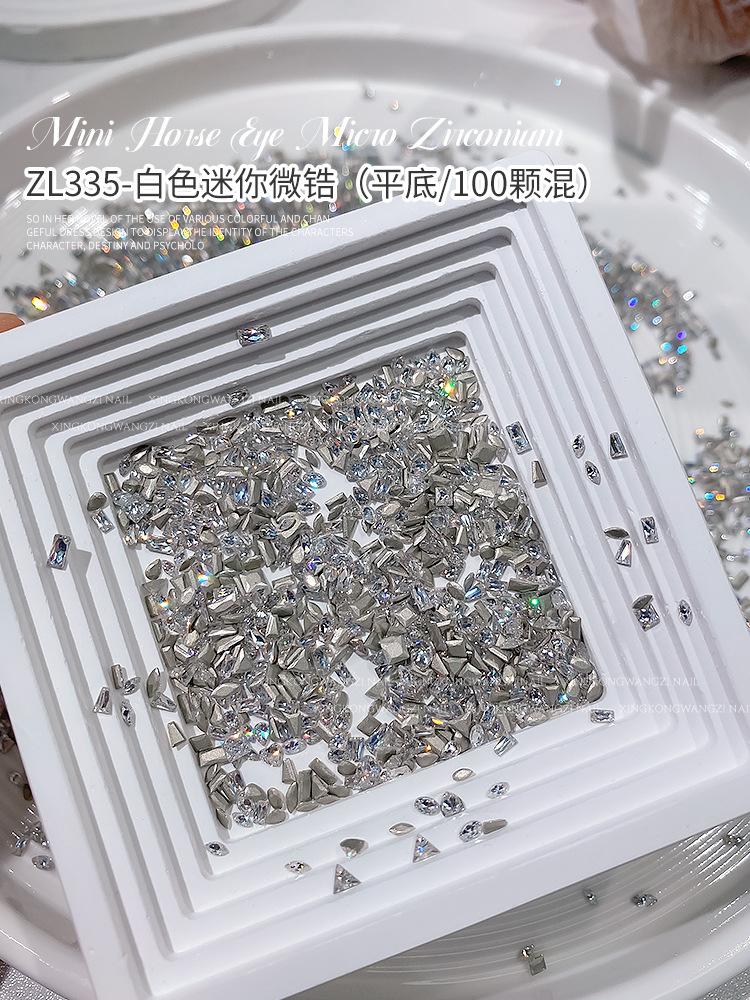White flat bottom inverted zircon mix