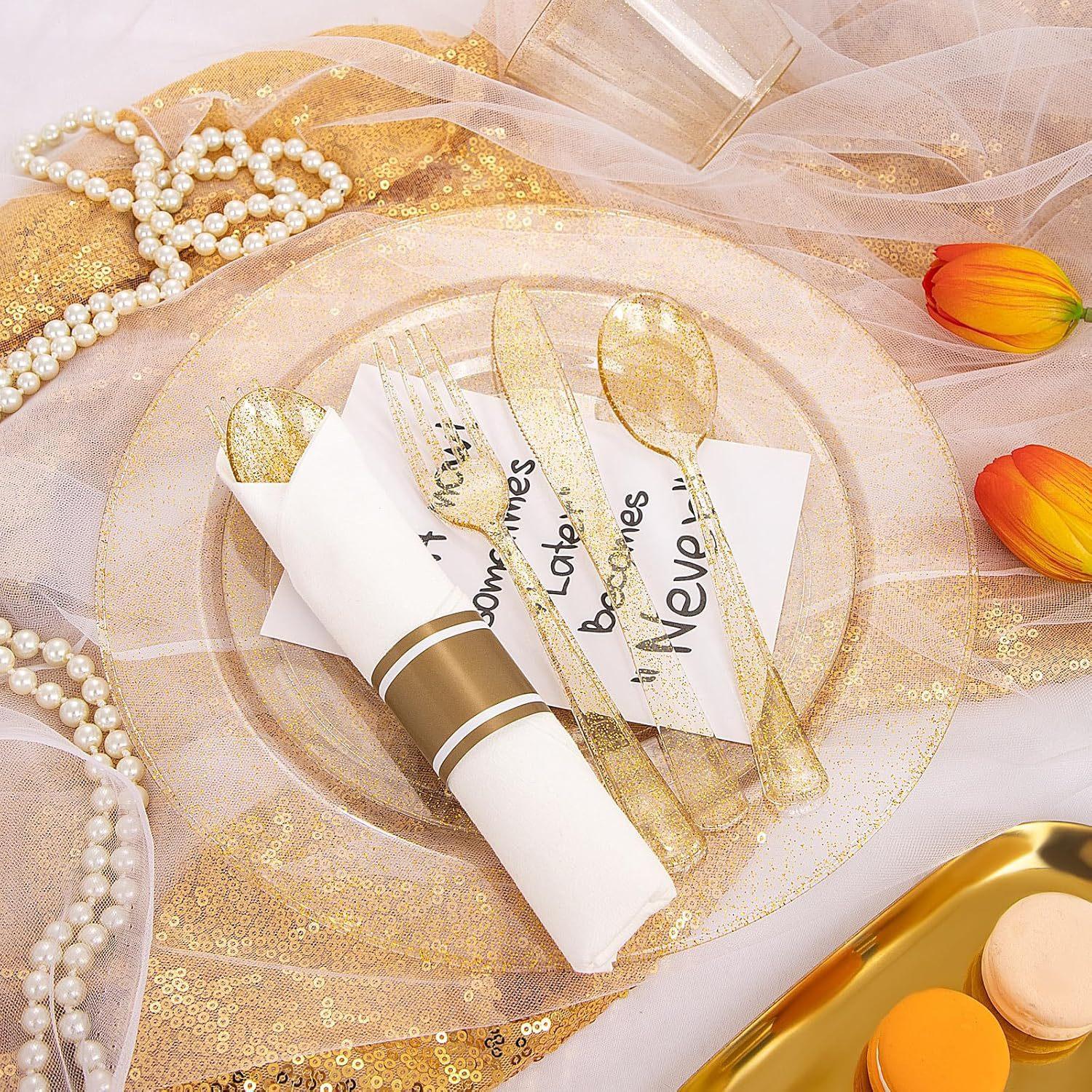 Transparent gold powder / Knife