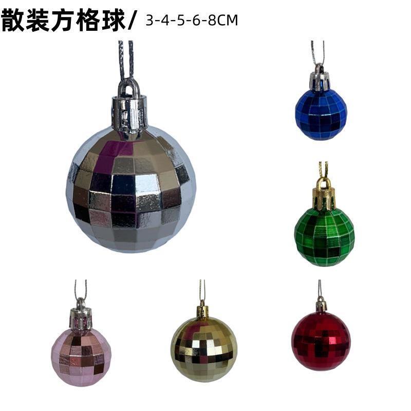 Bulk 3/4/5/6/8CM electroplated plastic bright square Christmas ball Christmas decorations accessories stationery accessories
