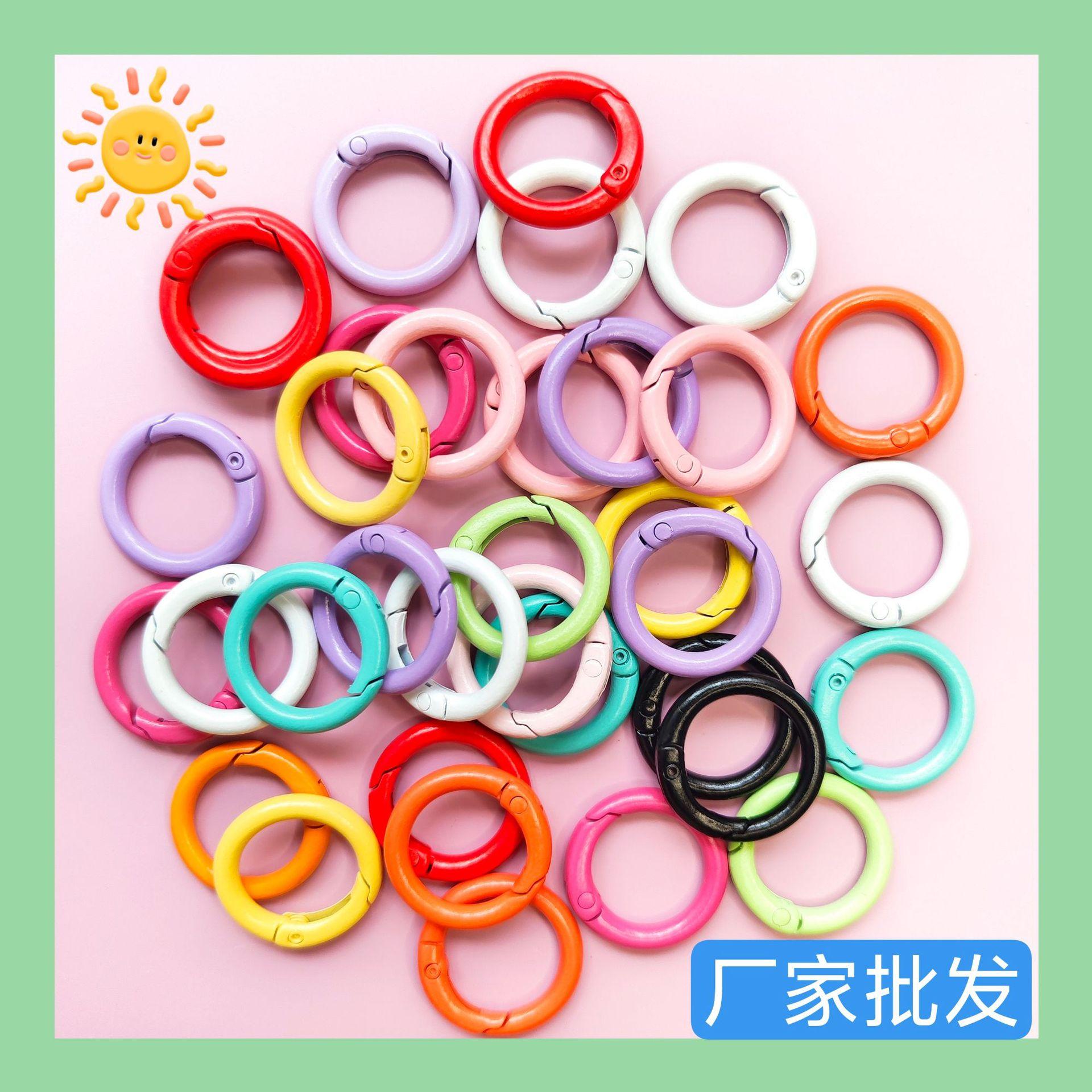 24mm Colorful Spring Buckle Candy Colorful Spring Ring Key Chain Accessories DIY Accessories Painted Open Ring Ring Buckle thumbnail 2