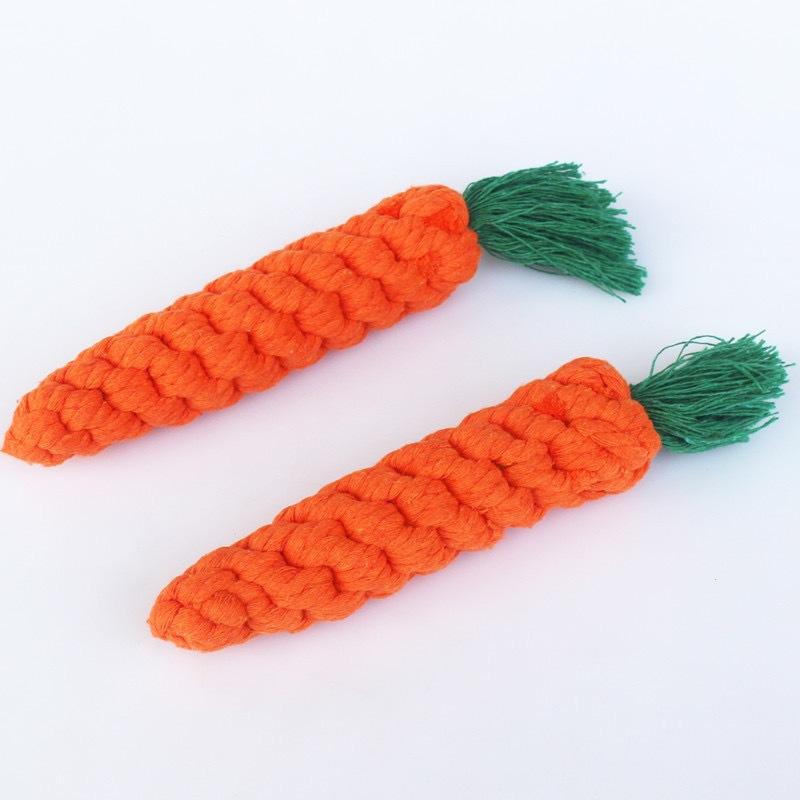 Dog toy molars bite-resistant cotton rope woven carrots small, medium and large dogs to relieve boredom pet supplies manufacturers wholesale