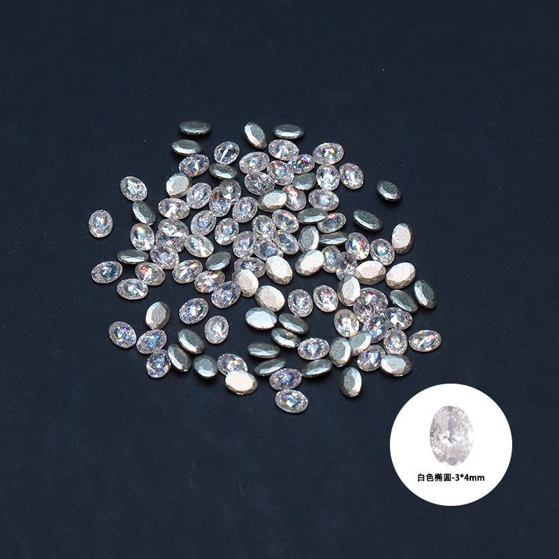 White oval 3*4mm [single]