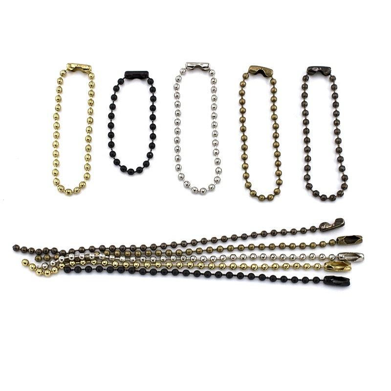 Metal Chain Pendant Bead Copper Iron Round Bead Chain Jewelry Chain Silver Gold Toy Chain Trendy Metal Chain
