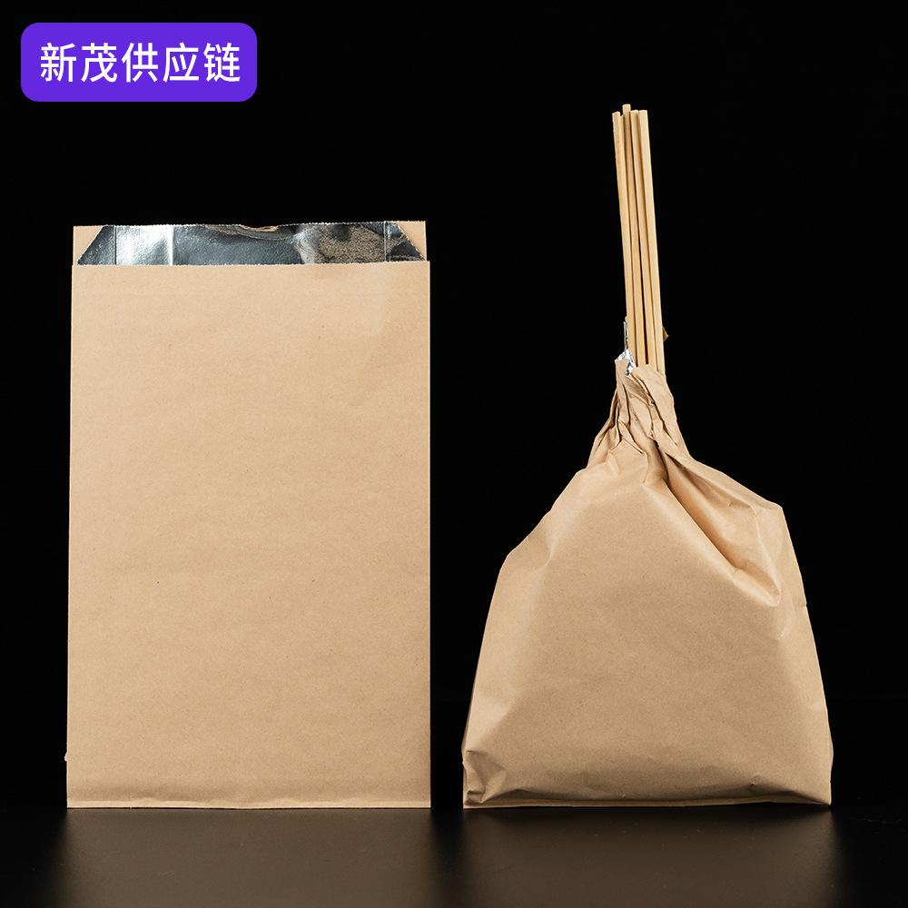 Kraft paper barbecue packing bag aluminum foil insulated tin paper bag disposable take-out packaging Fryer skewers oil-proof bag