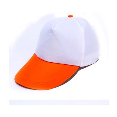 Adjustable / Polyester advertising cap orange white double spell
