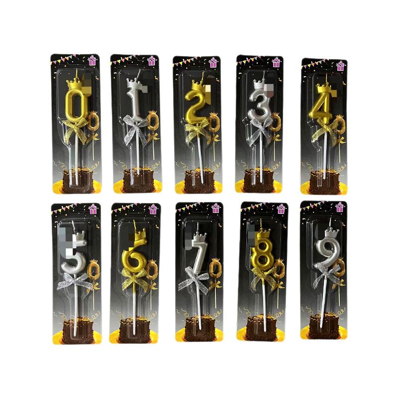 Online Red creative crown bow digital candle birthday cake decoration plug-in birthday party dress up thumbnail 5