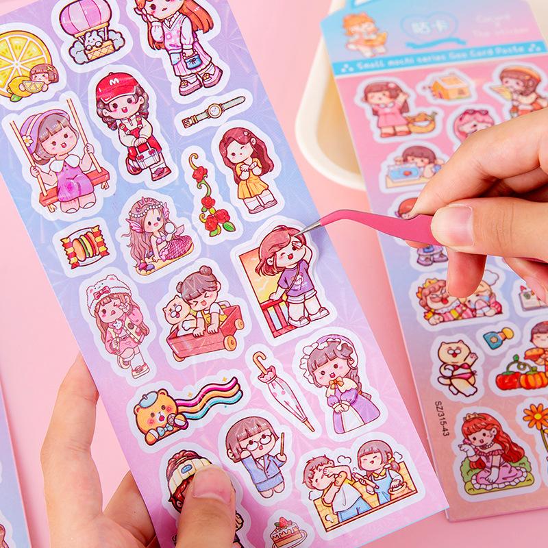 Kapibala Laser Hand Account Sticker Children's Cartoon DIY Cut-Free Goo Card Sticker Decorative Material Sticker thumbnail 3
