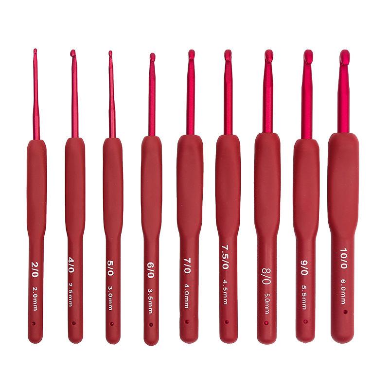 New red soft handle crochet hook / 3.0mm
